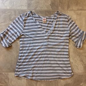 Mossimo by Target Gray and White Striped Shirt